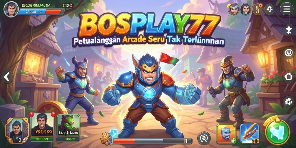 Screenshot menampilkan aksi seru dalam gameplay <strong>BOSPLAY77</strong> di dunia Arcade.