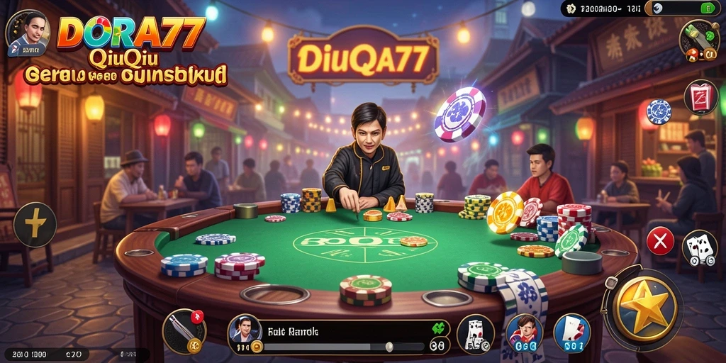 Tampilan gameplay DORA77 yang mendebarkan saat bermain QiuQiu.