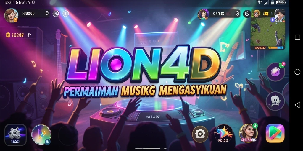 Screenshot LION4D menampilkan gameplay yang mendebarkan dengan musik.