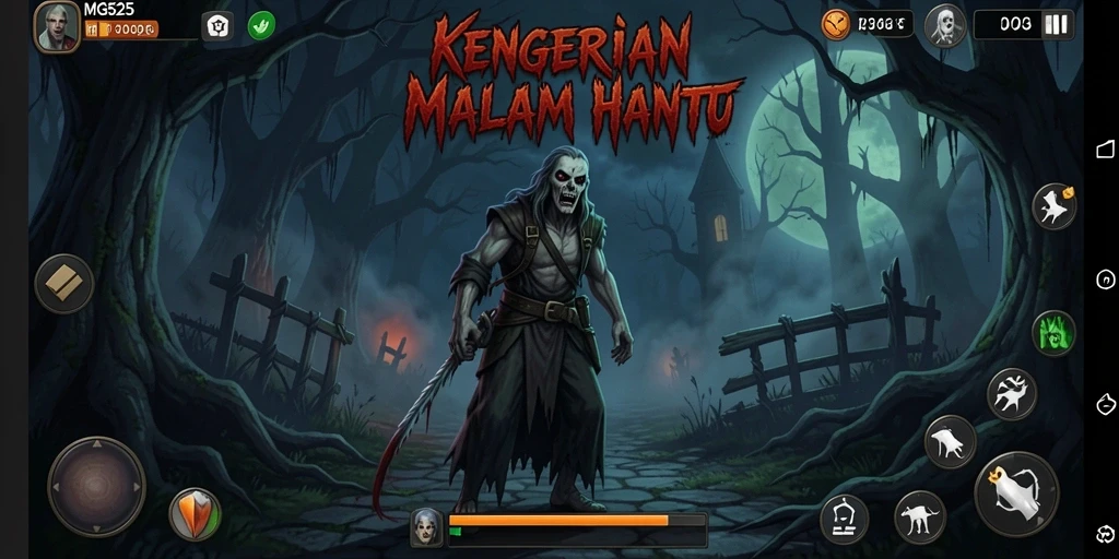 Tampilan gameplay menegangkan di MG525 dengan suasana Horror.
