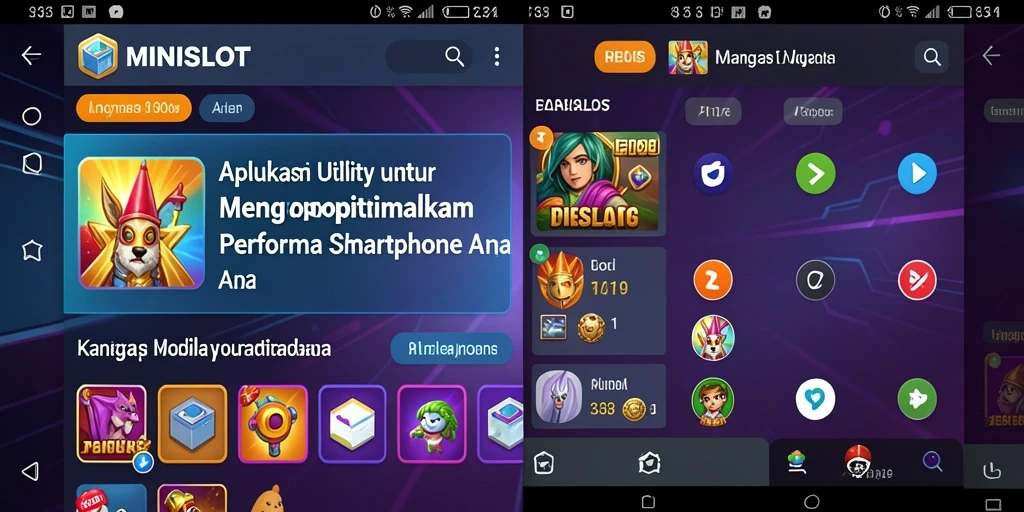 Tampilan antarmuka pengguna MINISLOT yang intuitif dan modern.