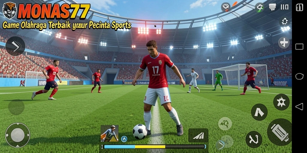 Tampilan gameplay seru dan menarik dari MONAS77 saat bertanding.