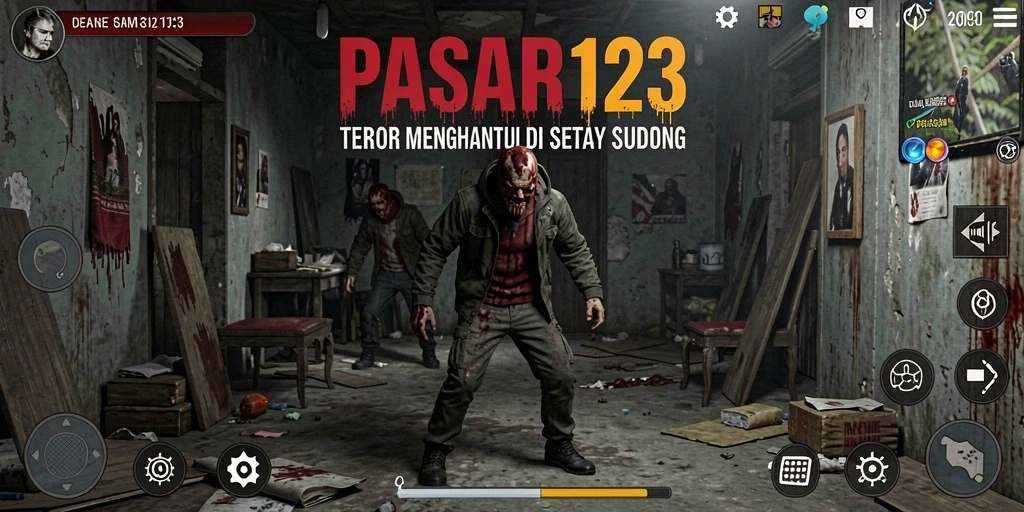 Tampilan menyeramkan dari gameplay PASAR123 di dunia yang penuh kegelapan.