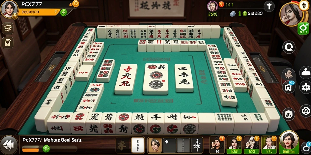 Tampilan gameplay menarik dari PCX777 saat mencocokkan ubin Mahjong.
