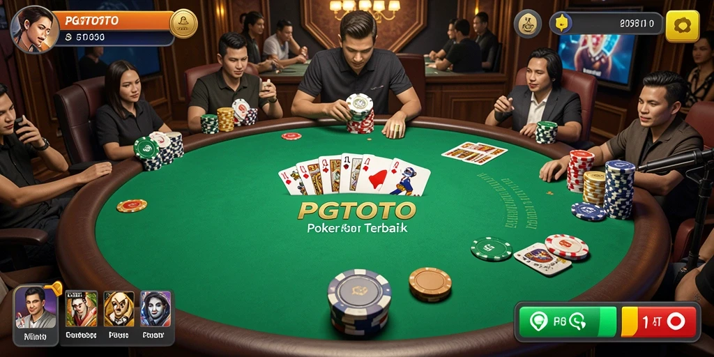 Tangkapan layar gameplay PGTOTO menampilkan suasana poker yang mendebarkan.