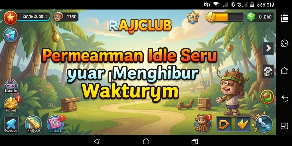 Screenshot gameplay RAJACLUB menampilkan karakter dan sumber daya yang berkembang.