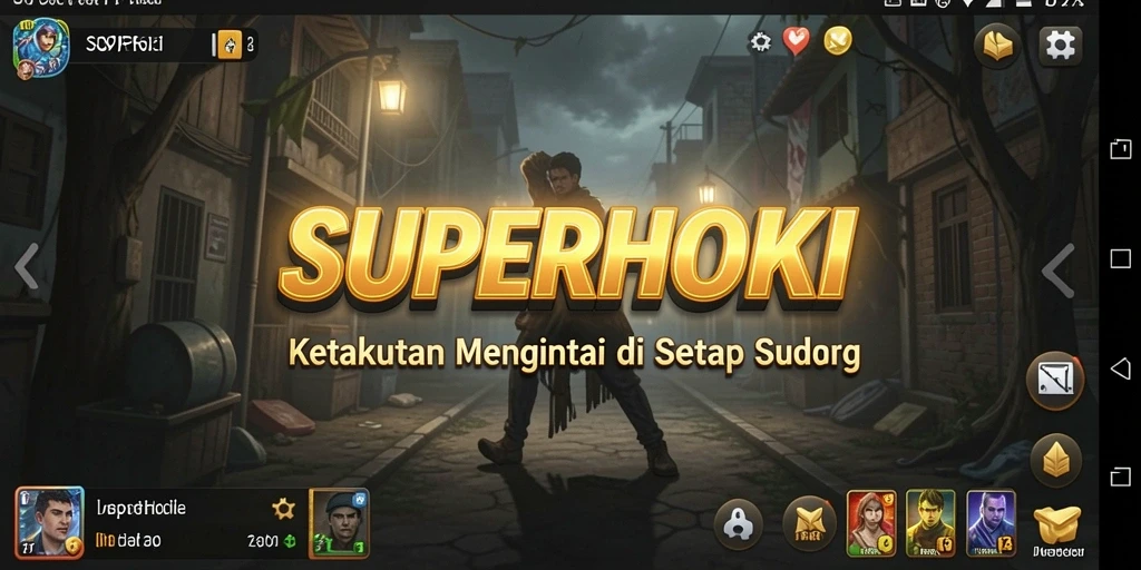 Screenshot SUPERHOKI menampilkan suasana mencekam dan gameplay yang mengerikan.